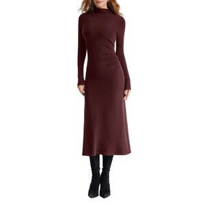 Cottage Prairie Cabin Boho Modern Chic Fall‎ Midi Heat-Tech Burgundy Wine OGL SM